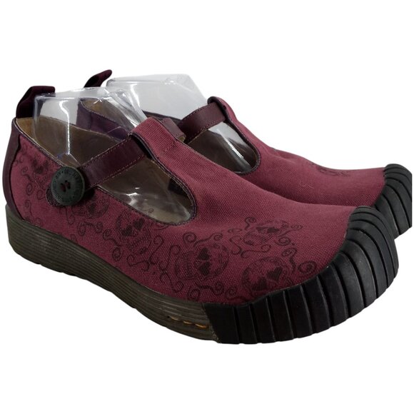 Dr Marten Canvas Sugar Scull Mary Janes Size 10 Purple Chunky Goth Doc Black - Picture 1 of 12